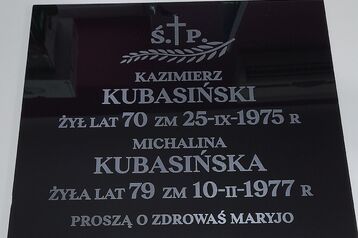 Szklane Tablice nagrobkowe