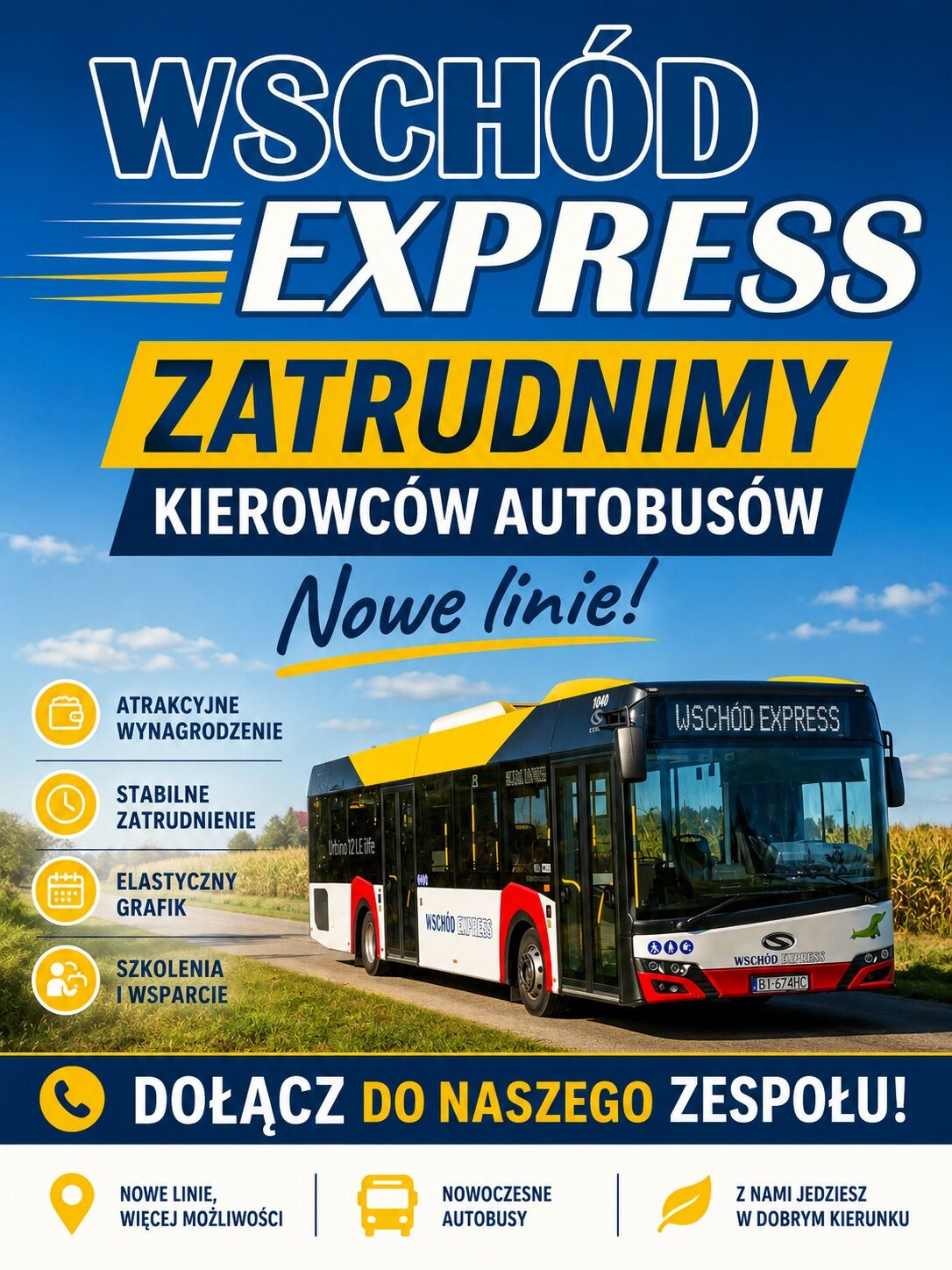 Zatrudnimy kierowców autobusów (K, M)