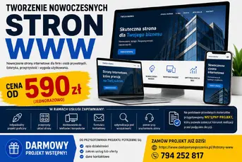 Strona WWW od 590 zł + projekt wstępny GRATIS/ NAW