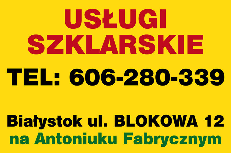 Szklarz Zakład Szklarski Usługi Szklarskie 