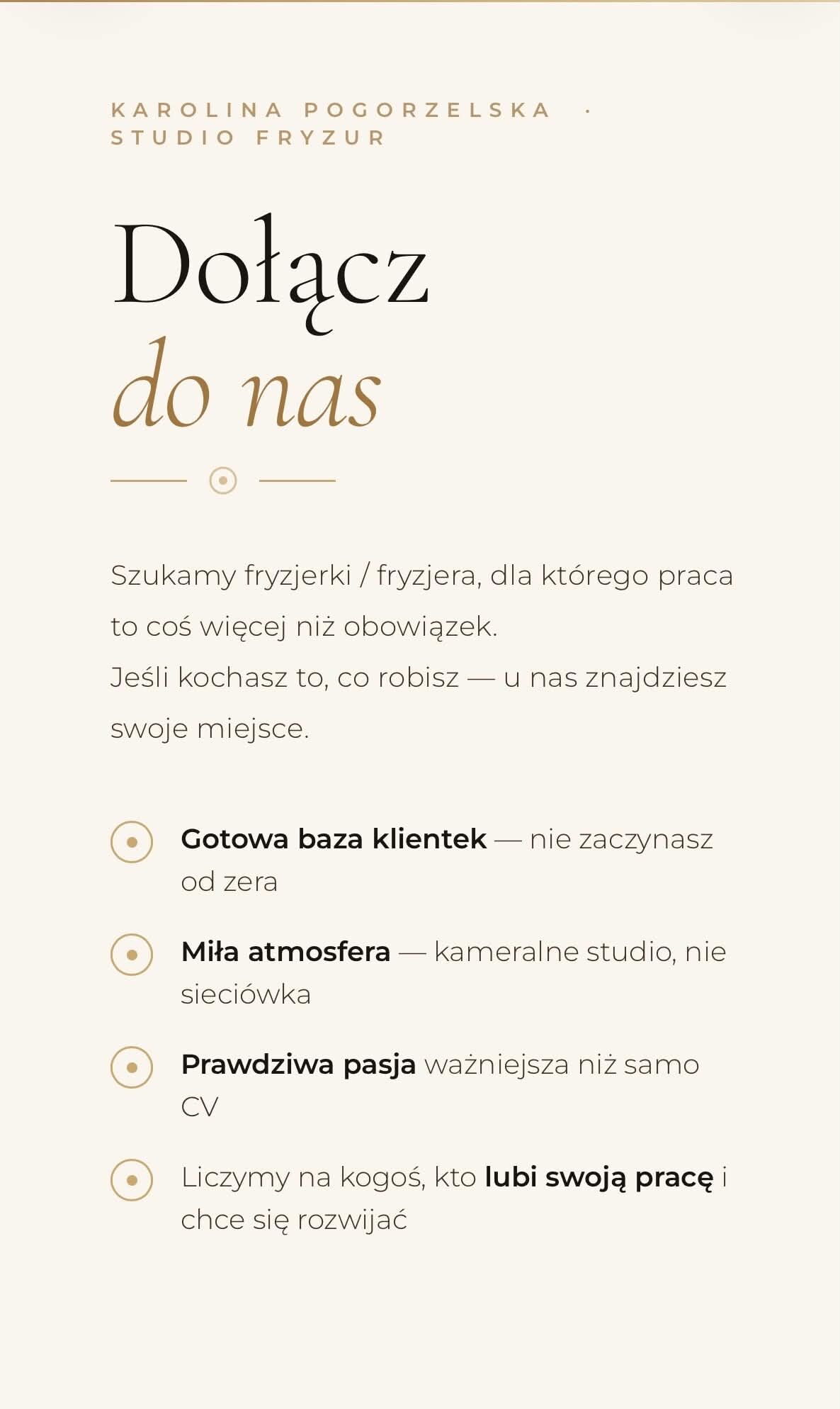 Poszukujemy fryzjerki/fryzjera