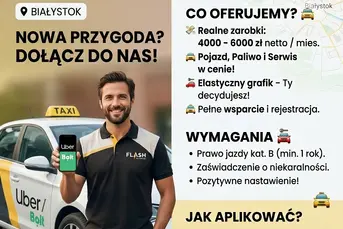 Zatrudnimy na BOLT,FREE NOW,UBER