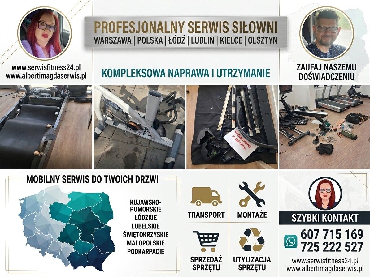 Serwis sprzętu na siłowni, jednostki wojskowe, szp