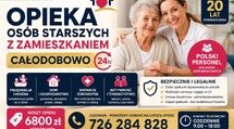 Opieka 24h nad osobą starszą z zamieszkaniem