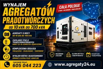 AGREGATY PRĄDOTWÓRCZE DO 700 kVA  - WYNAJEM - USŁU