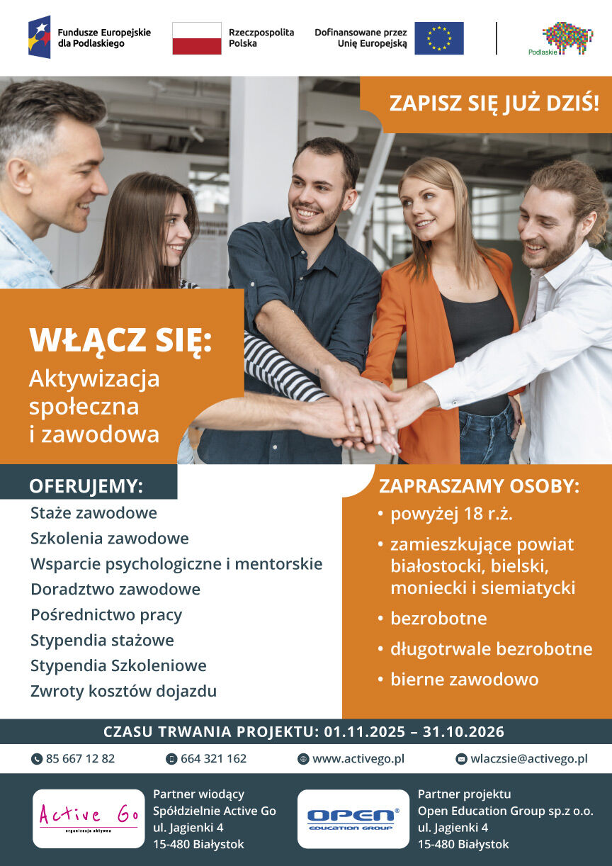Darmowe kursy zawodowe oraz płatne staże zawodowe!