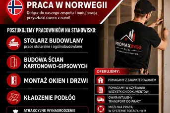 Praca w Norwegii w firmie budowlanej 