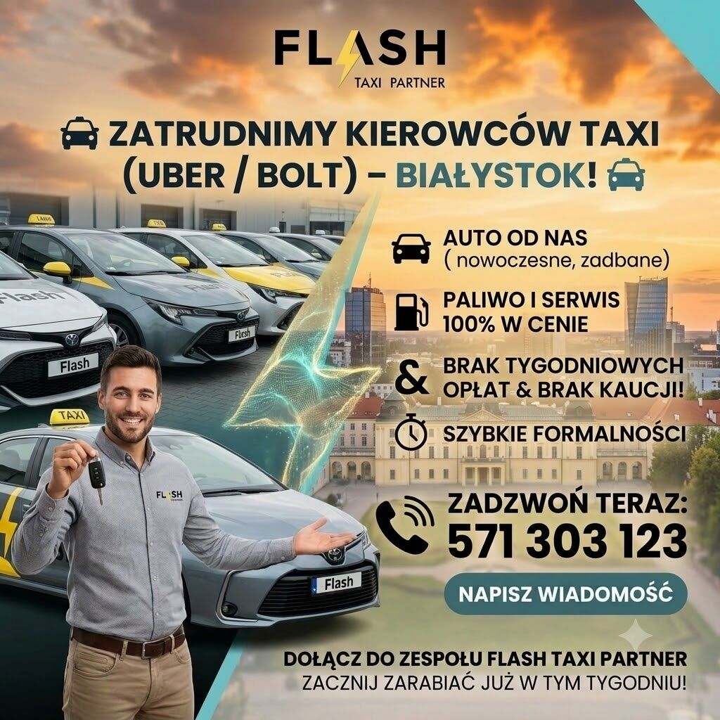 Zatrudnimy na BOLT,FREE NOW,UBER