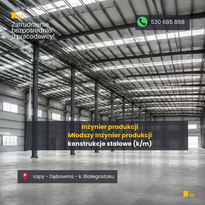 Młodszy Inżynier Produkcji Inżynier Produkcji k/m