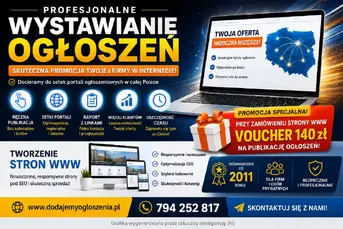 Wystawianie ogłoszeń dla firm i osób prywatnych  +