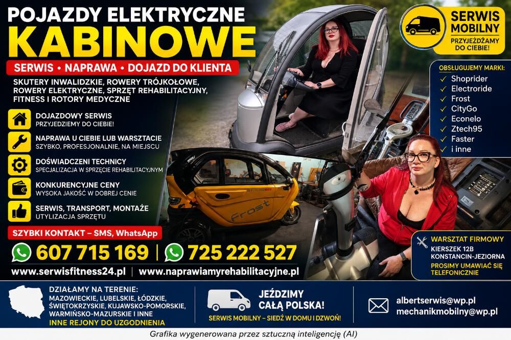 Serwis naprawa skuterów inwalidzkich SHOPRIDER, wó