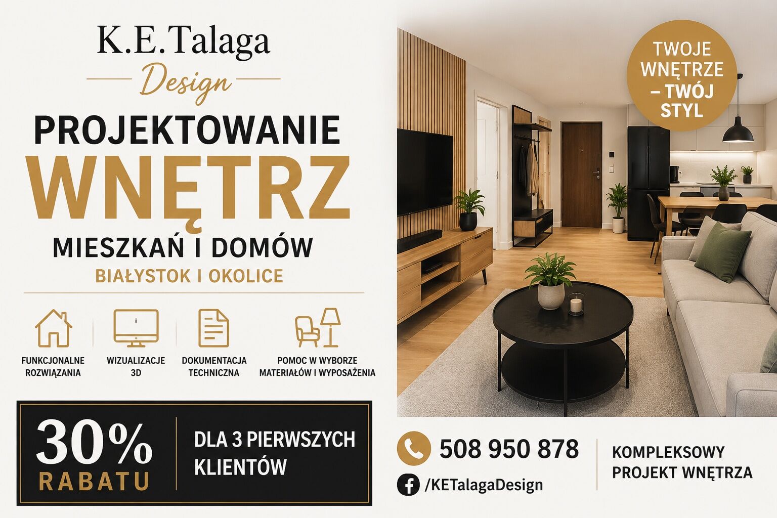 PROJEKTOWANIE WNĘTRZ – BIAŁYSTOK I OKOLICE