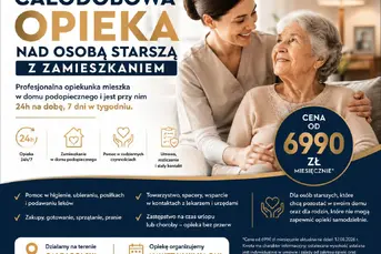 Opieka nad SENIOREM 24h od 6990 zł.Opiekunka zamie