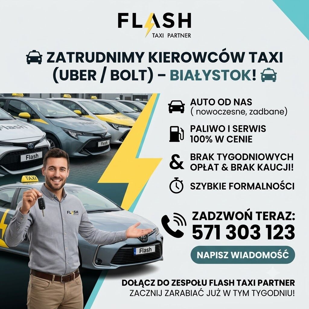 Zatrudnimy na BOLT,FREE NOW,UBER