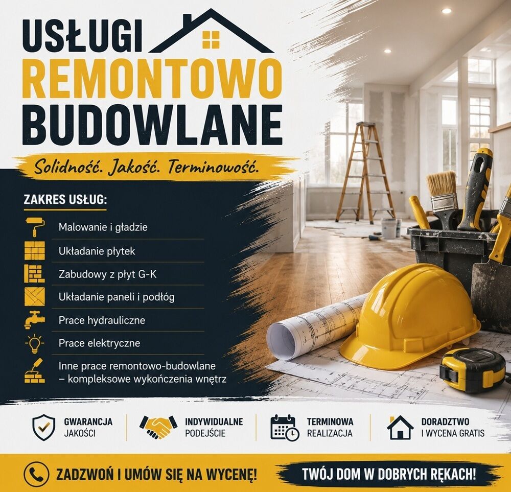 Usługi remontowo - budowlane 517 071 811