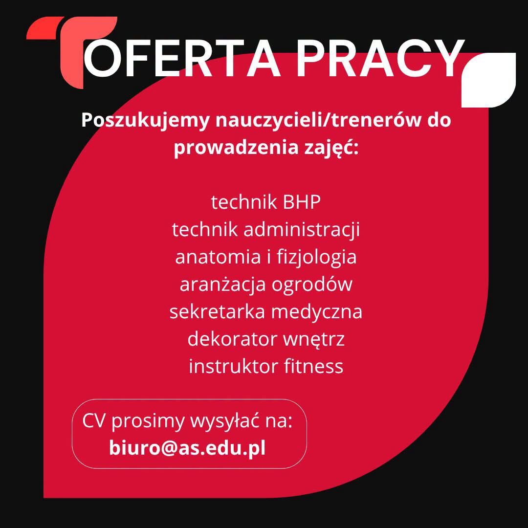 Zatrudnimy nauczycieli i trenerów!