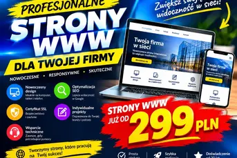 Kompletna strona dla firmy 299 zł, przygotowana po
