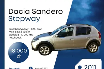 Sprzedam Dacia Sandero Stepway 2011 r. BIAŁYSTOK