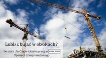 monter konstrukcji / rigger przy żurawia