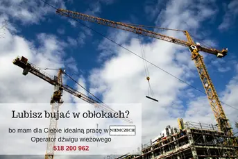 monter konstrukcji / rigger przy żurawia