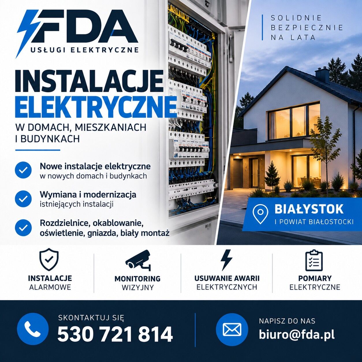 INSTALACJE ELEKTRYCZNE, USUWANIE AWARII, NAPRAWY