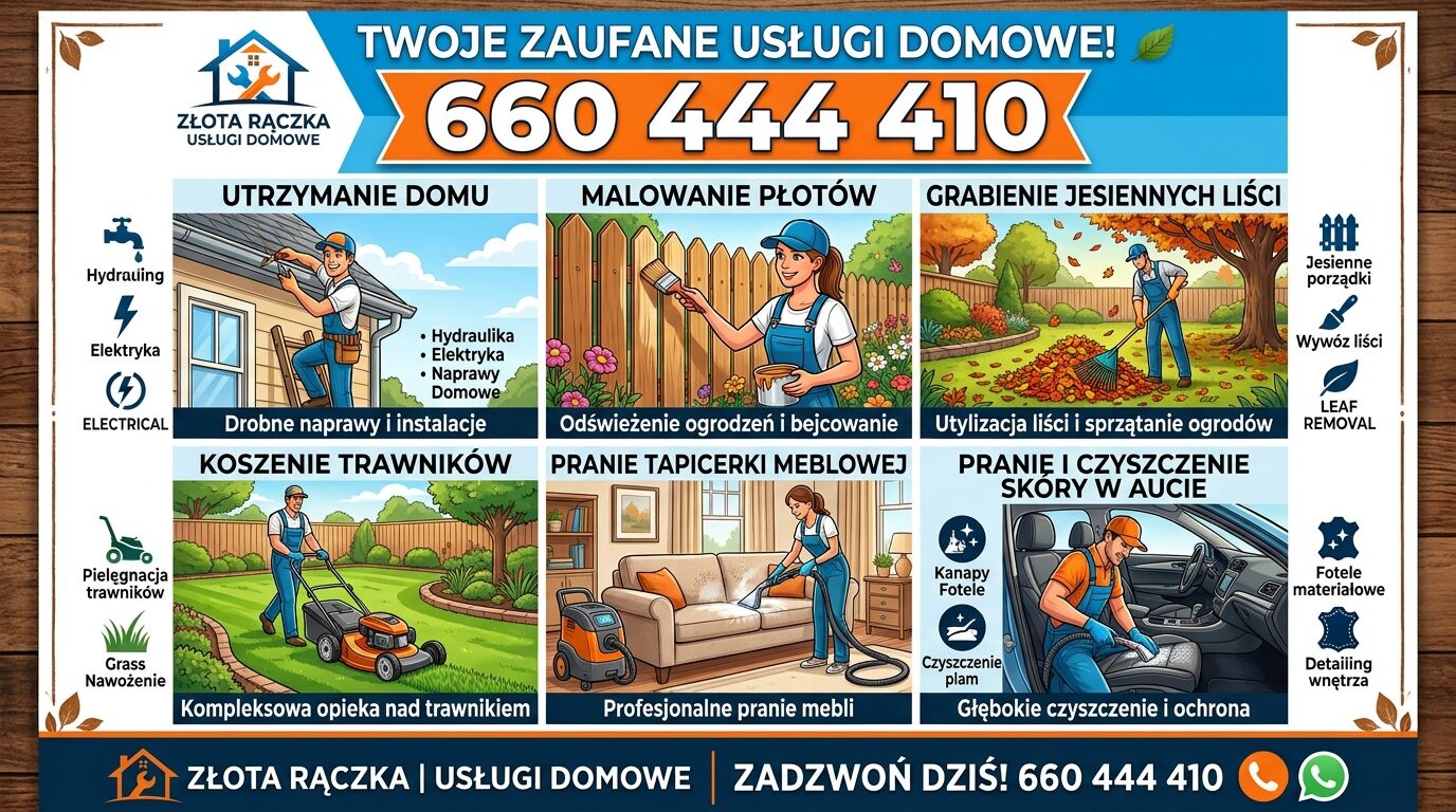 Złota rączka dom, ogród, pranie tapicerek