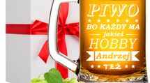 Grawer laserowy na szkle-kufle do piwa dla chłopaka, szklanki do whiski zestawy