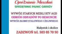 OPRÓŻNIANIE MIESZKAŃ WYWÓZ MEBLI RTV AGD TRANSPORT