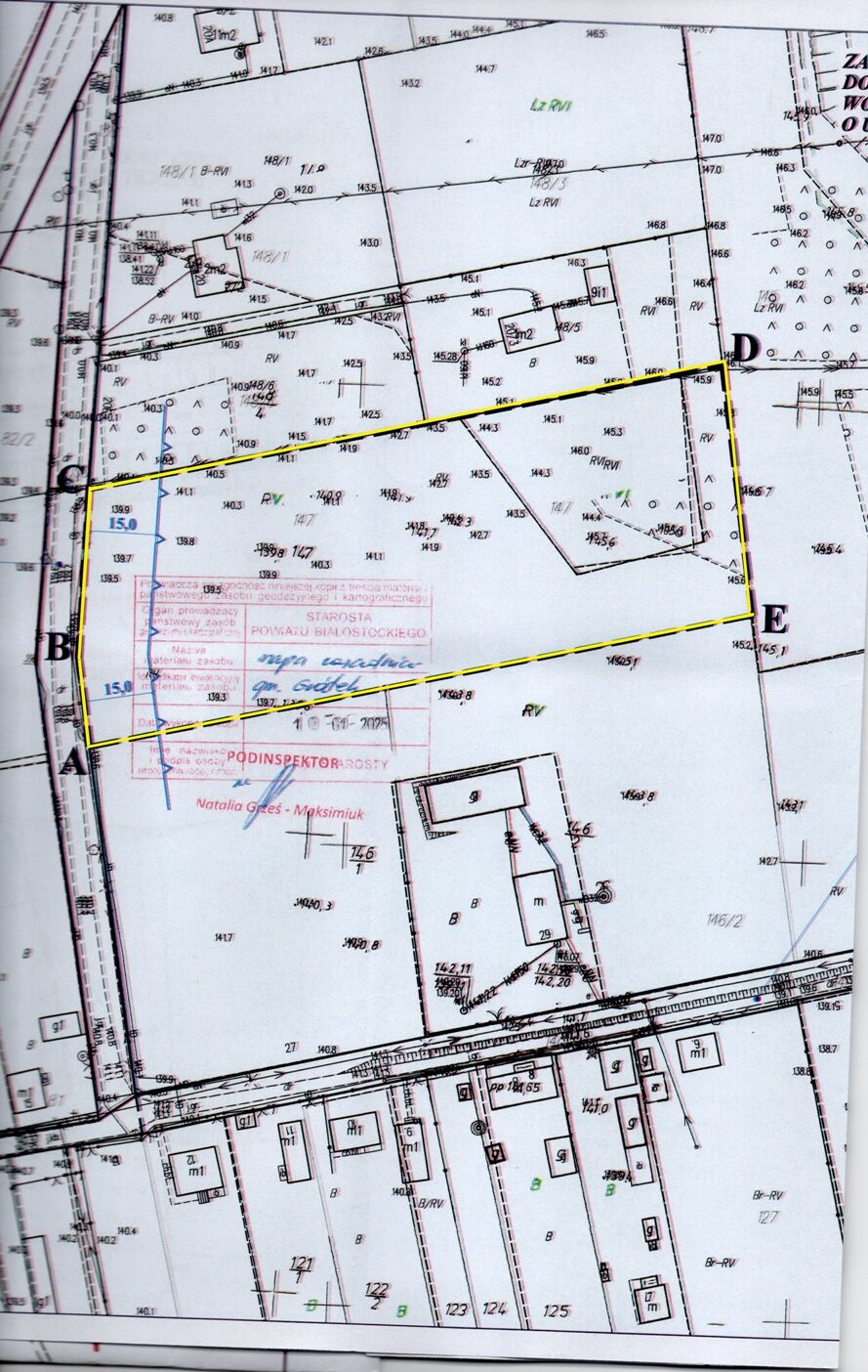 Działka budowlana o pow. 7800 m2 w Przechodach, gm. Gródek z bezterminowymi W Z