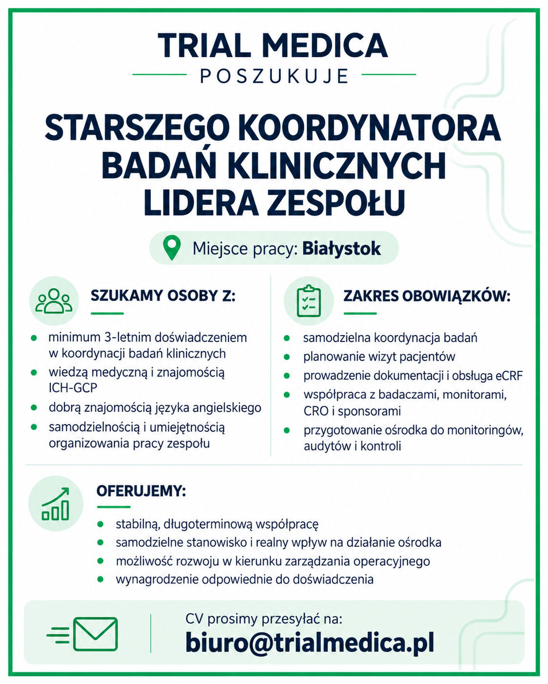 Starszy Koordynator Badań Klinicznych 