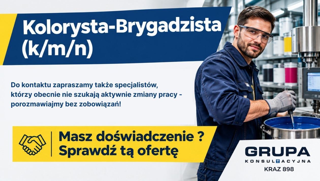 Kolorysta - Brygadzista Mieszalni Farb. 