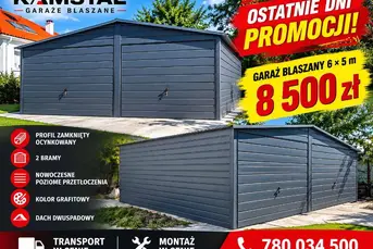 Garaż Blaszany 6x5 antracytowy 1szt W okazyjnej Ce