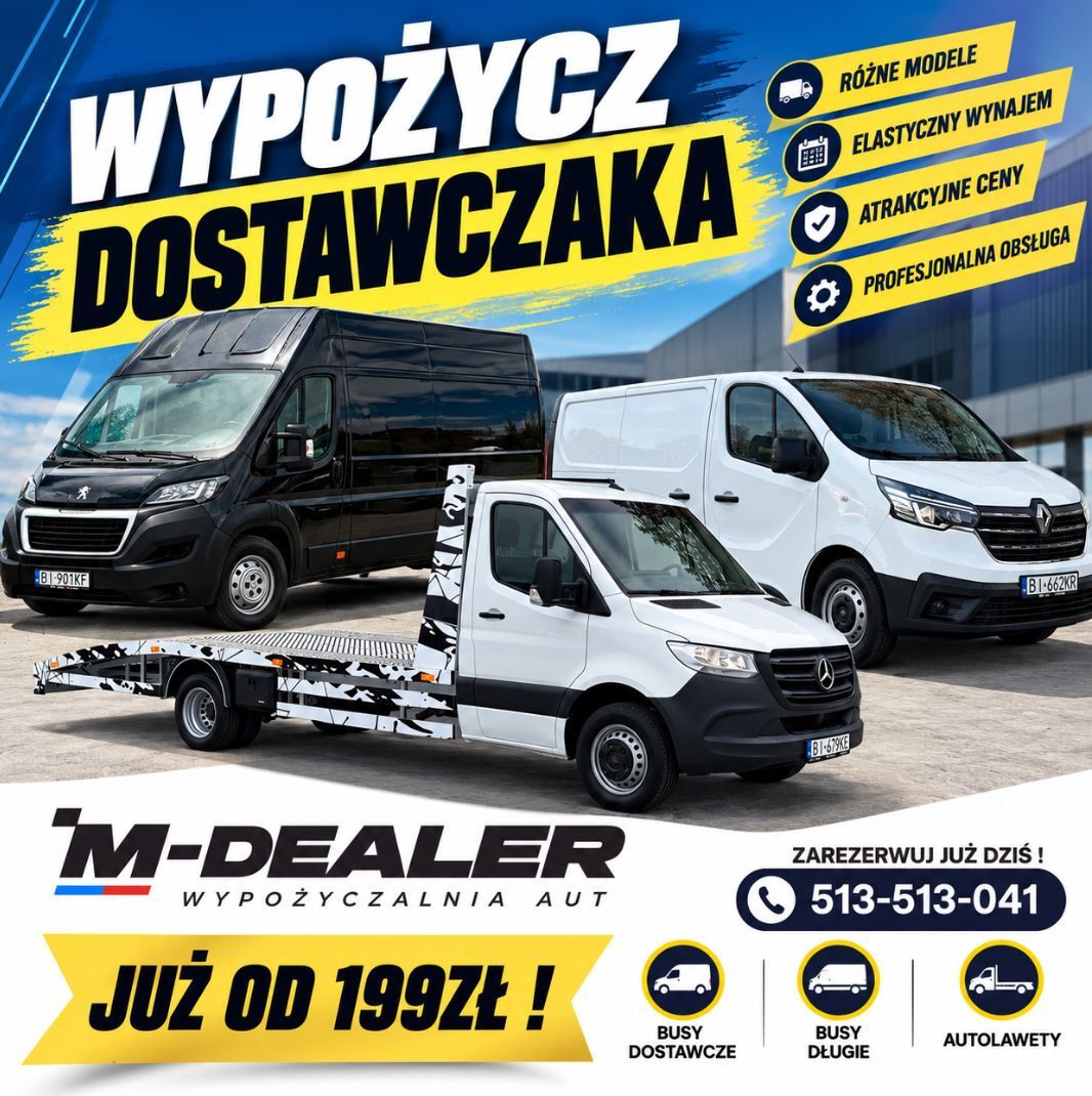 WYNAJEM AUT ! Wypożyczalnia samochodów osobowych i busów BIAŁYSTOK 513-513-041