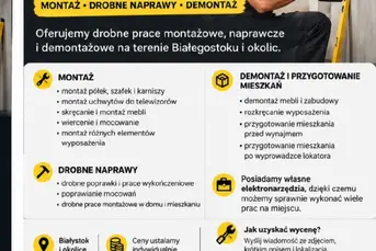 Złota rączka Białystok – montaż, drobne naprawy, d
