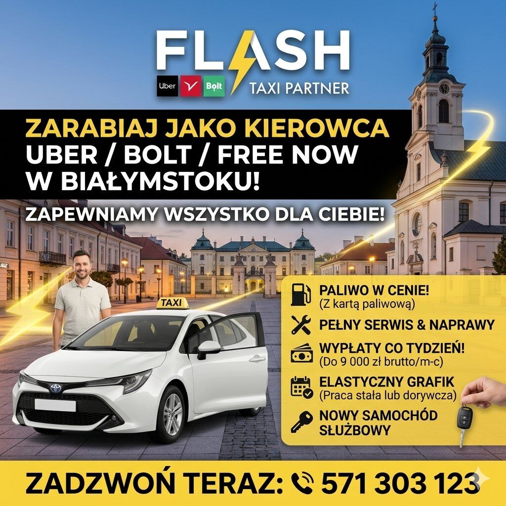 Zatrudnimy na BOLT,FREE NOW,UBER