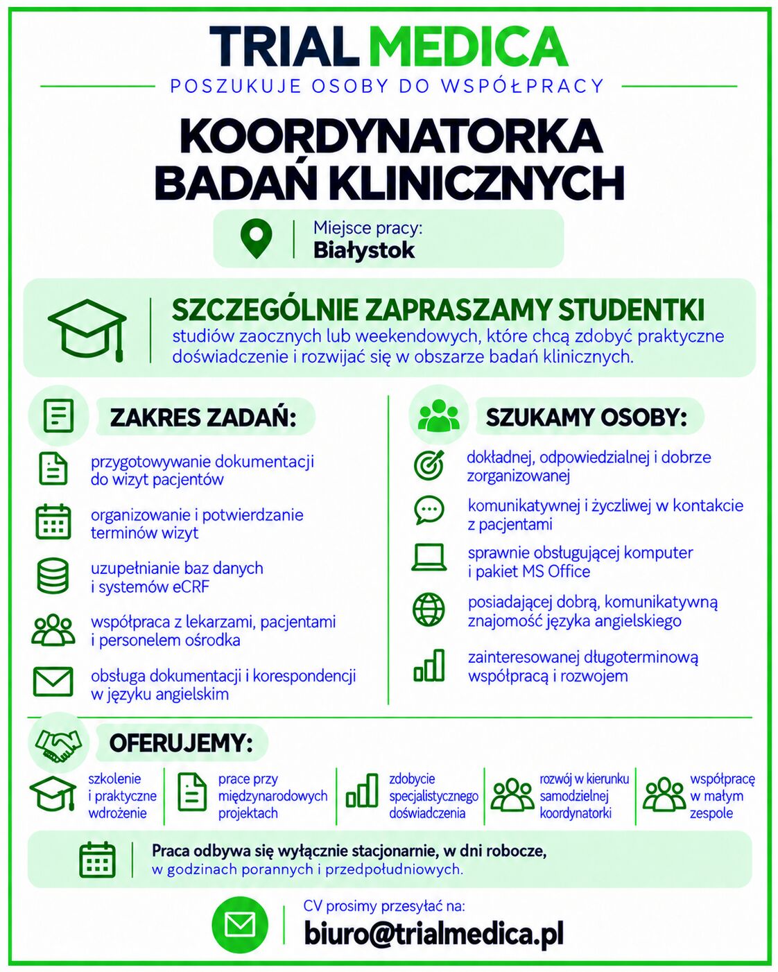 Koordynatorka Badań Klinicznych 