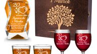 Zestawy prezentowe z grawerem, karafki i szklanki do whisky, kieliszki z grawere