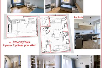 mieszkanie 2-pok. 2 piętro, 44m2, Zwtcięstwa 3