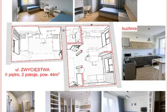 mieszkanie 2-pok. 2 piętro, 44m2, Zwtcięstwa 3