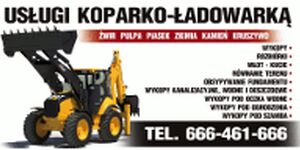 Budowlane usługi koparko-ładowarką, roboty ziemne - transport