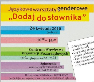 Językowe warsztaty genderowe