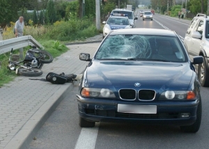Wypadek na krajowej "19". Zderzyły się WSK i BMW
