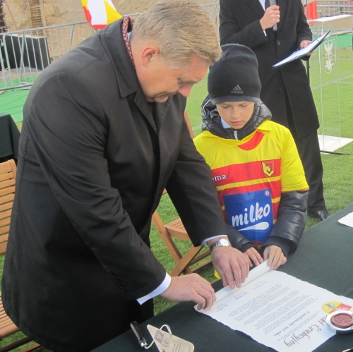 Wmurowano kamień węgielny pod białostocki stadion