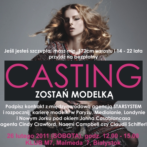 Chcesz zostać modelką? Przyjdź na casting