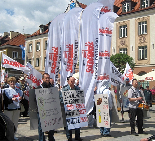 W Białymstoku przeszła manifestacja przeciw rosnącym cenom i niskim płacom