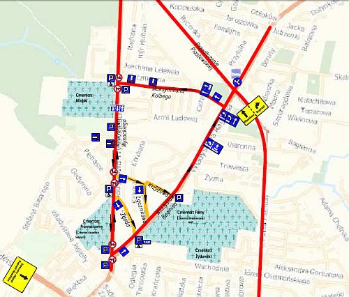 Wprowadzono zmianę organizacji ruchu przy białostockich nekropoliach