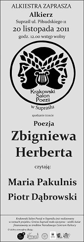 Krakowski Salon Poezji. Gospodarzami będą Maria Pakulnis i Piotr Dąbrowski