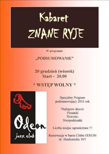 Kabaret Znane Ryje. Specjalny program podsumowujący 2011 rok