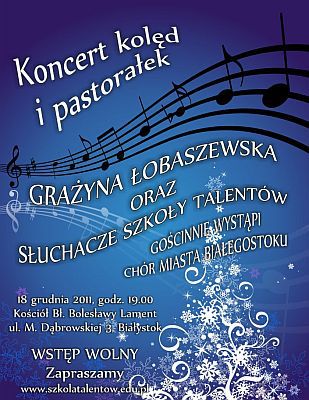 Grażyna Łobaszewska i słuchacze Szkoły Talentów w  koncercie kolęd