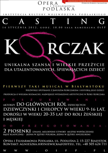 "Korczak". Opera i Filharmonia Podlaska ogłasza casting do musicalu